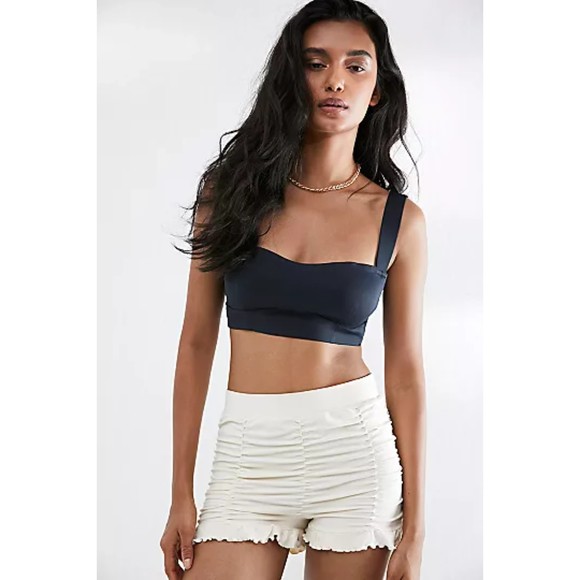 Free People NWT Naomi Longline Bra Sweetheart Wide Straps Lined Black Medium New - Picture 12 of 12